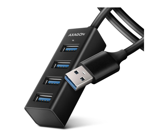 Axagon HUE-M1AL, 4x USB 3.2 Gen 1 MINI hub, metalowy, USB-A 1.2m - 1353431 - zdjęcie